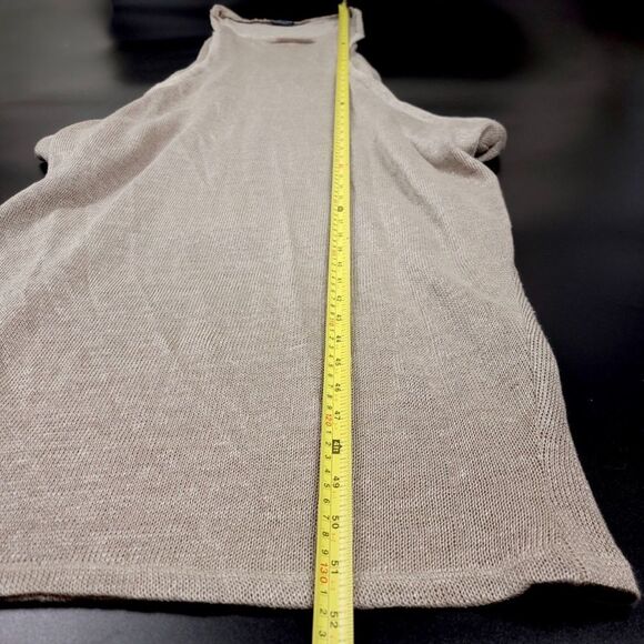 MAYA NEGRI Lagenlook Shapeless Sheer Knit Midi Dress Beachy Boho Taupe Large - Picture 5 of 7